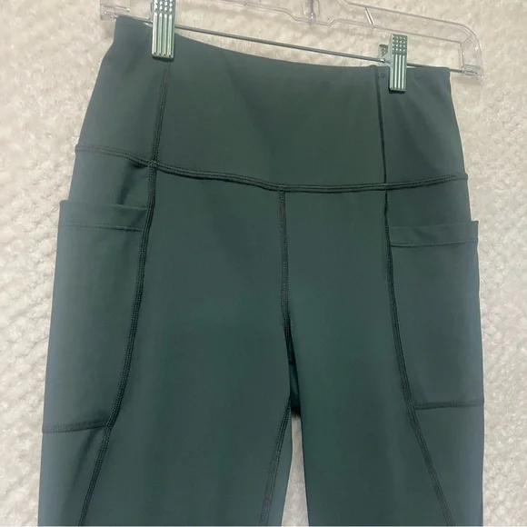 Womens Lole Dark Green Leggings with Pockets Activewear Workout Athletic Small - Picture 3 of 9